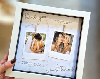 Personalised Bridesmaid Photo Frame, Bridesmaid Thank You Gift, Wedding Keepsake