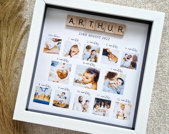 Personalized First Birthday Photo Frame: Baby's First Year Keepsake