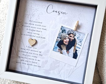 Personalized Cousin Photo Box Frame: Birthday Gift