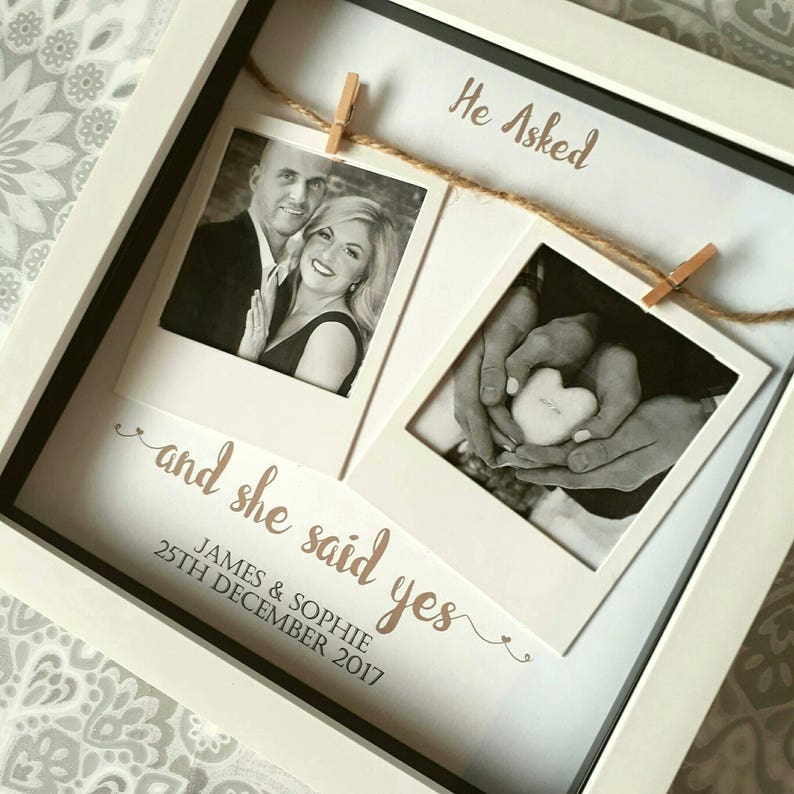 Personalised Engagement Gift Present for Engagement He Asked Etsy UK