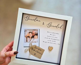 Grandma & Grandad Custom Frame | Gift For Grandparents | Nanny and Granddad Personalised Scrabble Frame