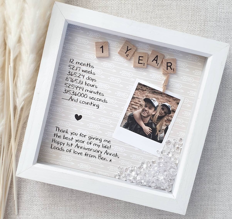 First Anniversary Frame Anniversary Gift Gift for Partner Etsy