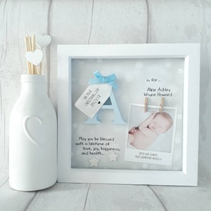 New Baby Gifts, Baby Boy Gift, Gifts For Newborn, 1st Birthday gift, Godson Gift, Gift For Nephew, Baby Frame, Personalised Keepsake Nursery