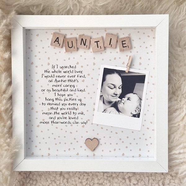 Personalised Auntie, Aunty frame, Aunt gifts, gift for Auntie, gifts for Aunty