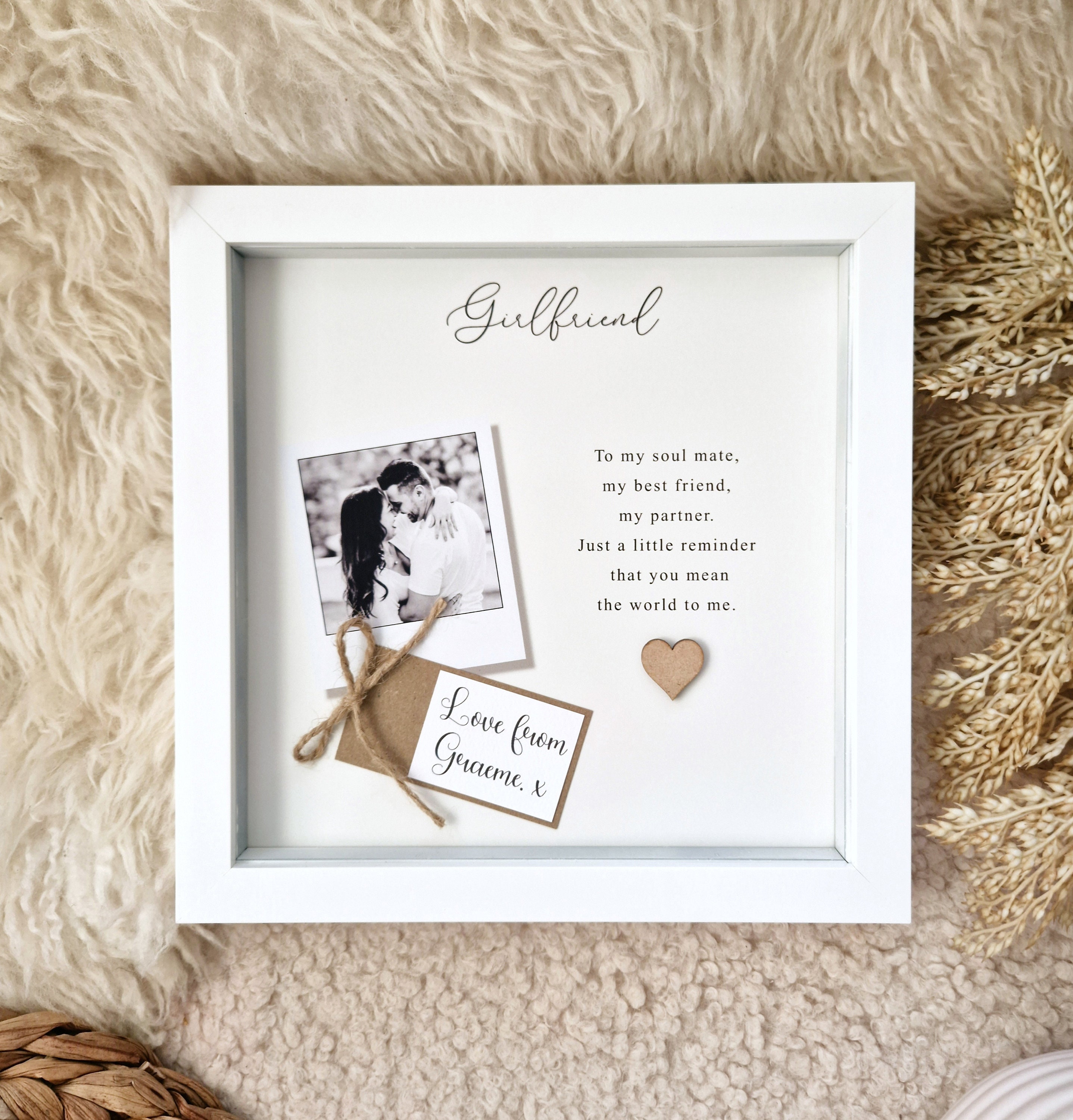 Mqqc Frame Personalized Anniversary Photo Frame: Boyfriend Girlfriend Gift (9x9 ...