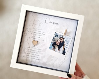 Personalised Cousin frame. Cousin best friend box frame. Cousin gift