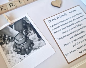 Personalized Friend Scrabble Photo Frame | Friendship Keepsake Gift