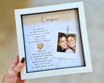 Personalised Cousin frame. Best friend box frame. Cousin gift