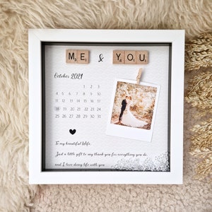 Personalised Valentine's Photo Gifts , Valentines Gift for Partner , Scrabble Frame Husband, Special Date Couple Presents