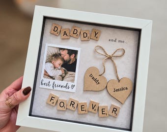 Personalized Scrabble Art Frame: Father's Day Photo Gift