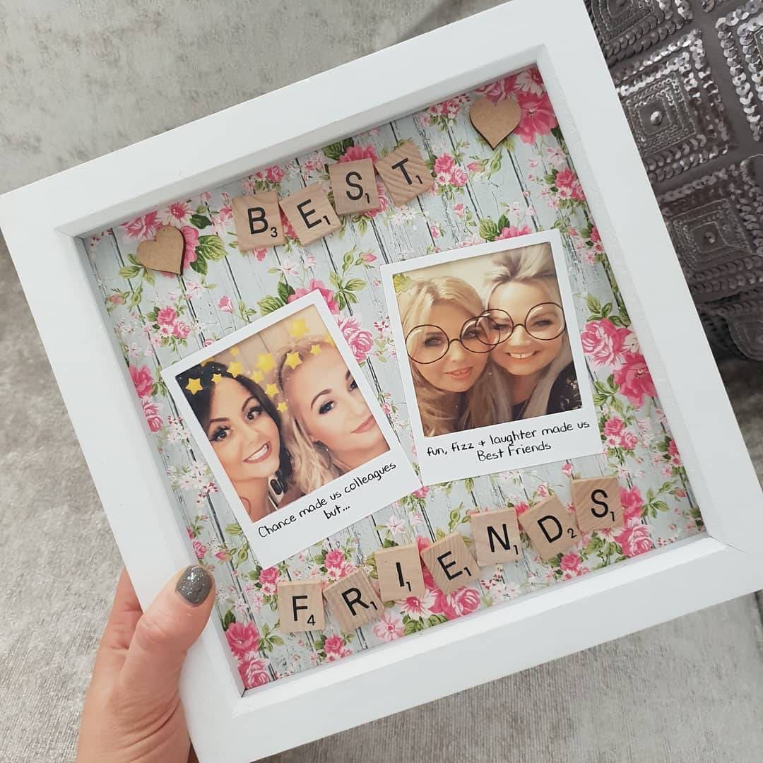 Shabby Personalised Chic Photo Box Glass Framed Lid Special Best Friend Friends 