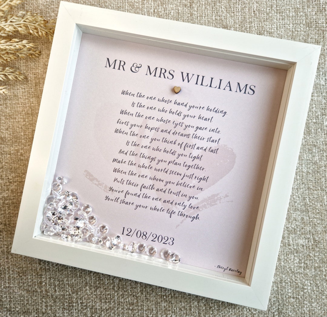 Personalised Wedding gift frame Husband and Wife Gift Poem Etsy 日本