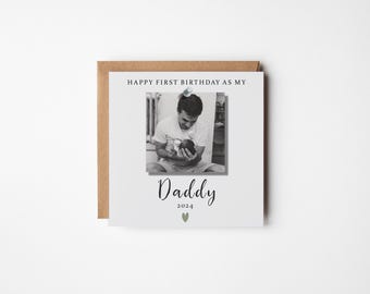 First Birthday Card for Dad: Baby Photo Keepsake