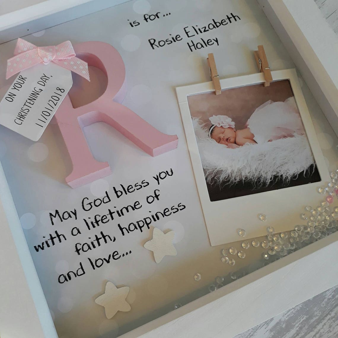 Christening Gift Baby Gift Wooden Initial Gift Baptism Etsy