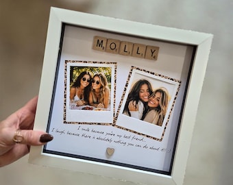Personalized Scrabble Tile Photo Frame: Best Friend Gift