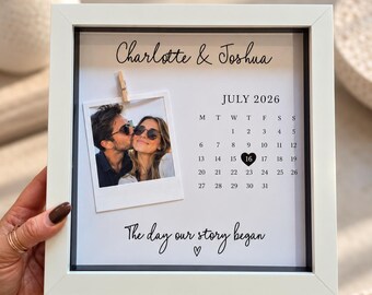 Anniversary Photo Collage Frame, Personalised Couples Gift for Him. Custom Photo Gift for Her