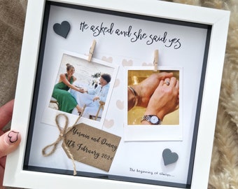 Personalized Engagement Frame: Polaroid Style, Custom Names & Date