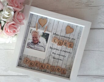 Memorial Frame, Bereavement Gift, Memory Keepsake, Present For Memorial, Condolence Gift, Treasured Memory, Personalised Scrabble frame