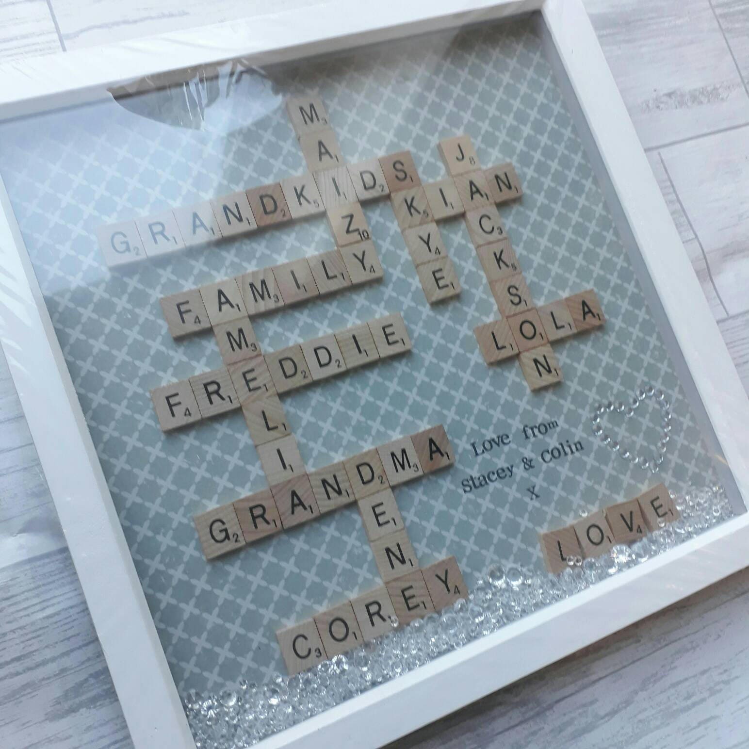 Family Scrabble Frame Personalised Family Gift Family Tree Etsy