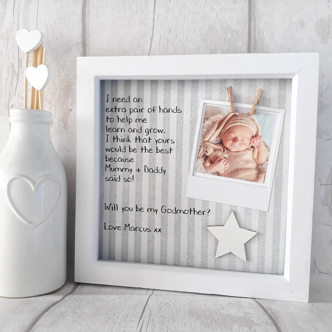 Will You Be My Godmother Gift for Godparent Godfather, Godparent Proposal Christening Gifts