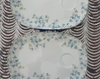 Vintage  Sango China Navarro blue Floral #6283 dinner plates