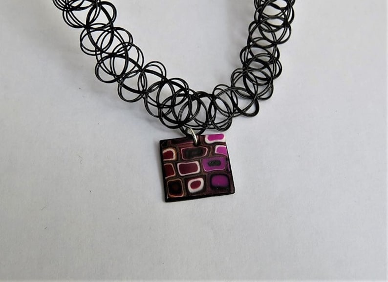 Funky Purple Square Choker