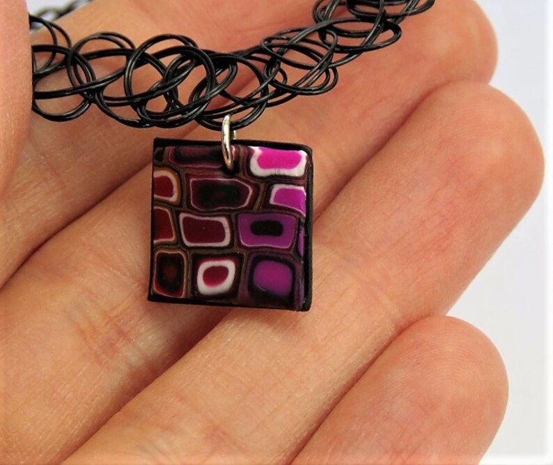 Funky Purple Square Choker