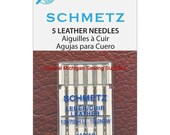 Schmetz Leather Needles Fits Singer Sewing Machines Models 15, 27, 28, 66, 99, 201, 206, 221, 222, 301, 306, 319, 401, 403, 404, 500, 503
