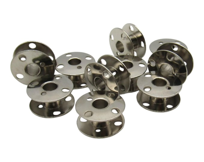 Class 66 Metal Bobbins (10 Pack) Fit Singer Sewing Machine Models 401A, 403A, 500A, 503A
