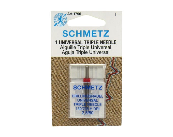 Schmetz Sewing Machine Triple Needle 2.5 mm Wide Size 12