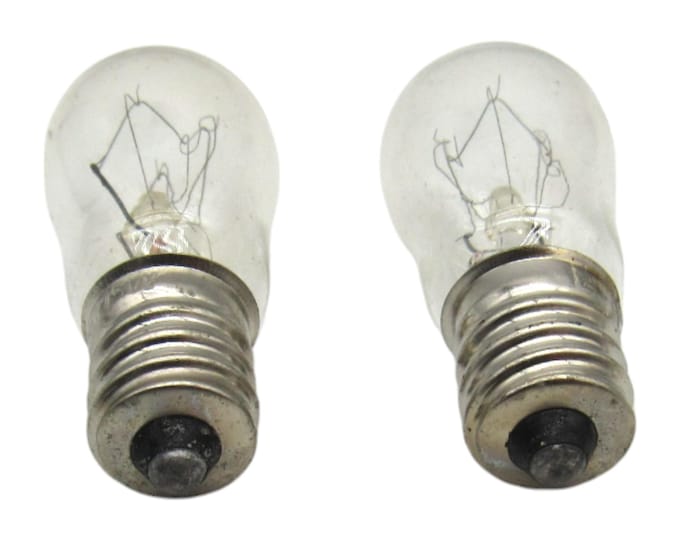 Light Bulbs 15-watt, 120 volts, 7/16" Base, Screw in for Sewing Machines (2 pack)