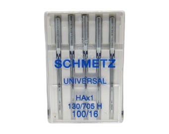 Schmetz Sewing Machine Needles 15x1 Size 16 Fits Singer, Kenmore, White, Elna
