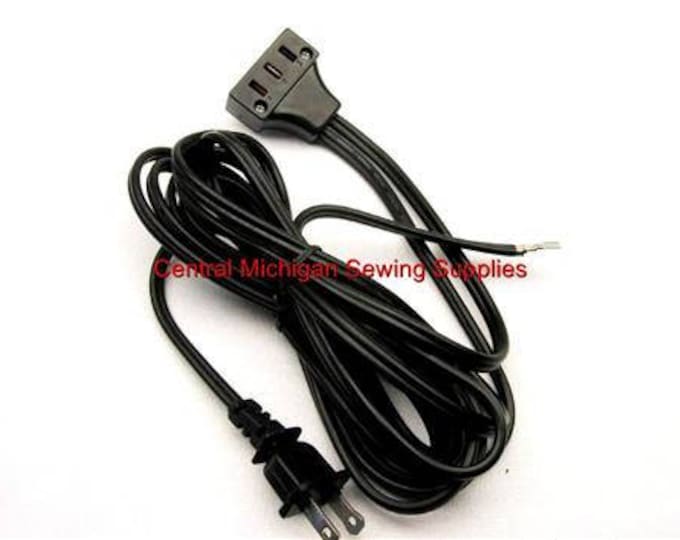 Singer Sewing Machine Power Cord Double Lead Fits 66, 99, 15-86