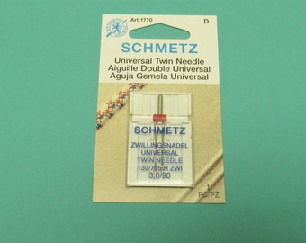 Schmetz Sewing Machine Twin Needle 3 mm Wide Size 14