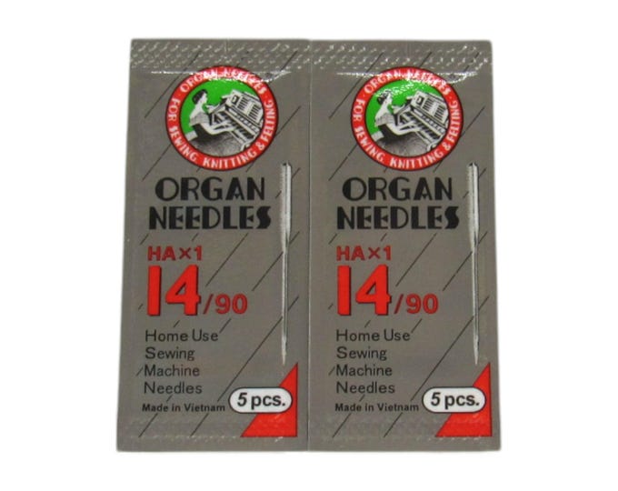 Organ Sewing Machine Needles Sharp Point 15X1 Size 14, 90/14, 130/705H
