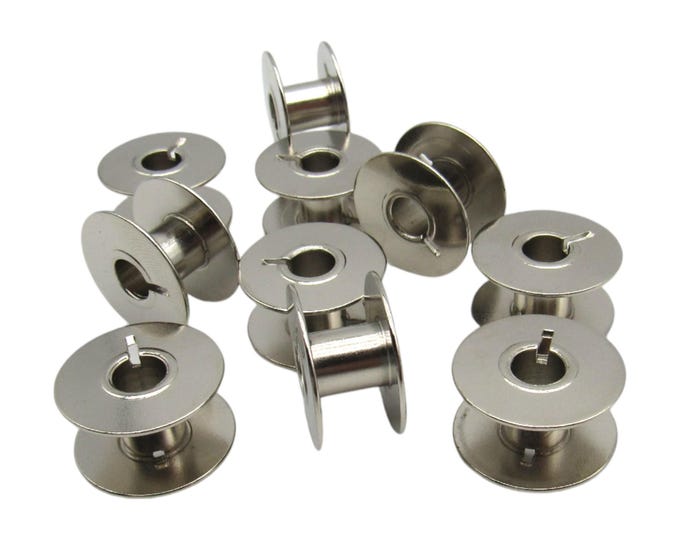 Metal Bobbins (10 pk) Fits Necchi 510, 512, 513, 515, BF, BU, SUPERNOVA
