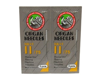 Organ Sewing Machine Needles - Sharp Point 15X1 Size 11, 75/11, 130/705H
