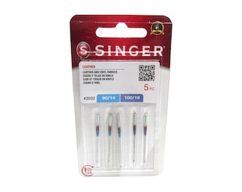 Sewing Machine Leather Needles - Singer Brand Red #2032 - Leather Point 5 pack