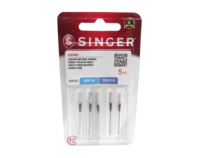 Sewing Machine Leather Needles - Singer Brand Red #2032 - Leather Point 5 pack