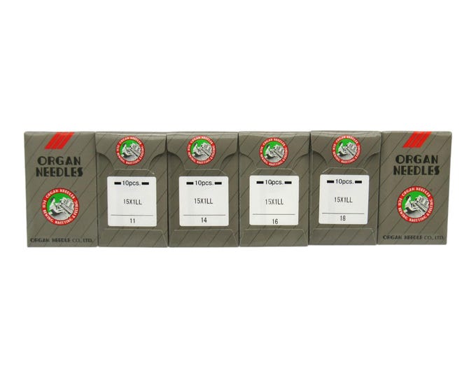 Organ Sewing Machine Needles - Leather Point - Pack of Ten - 15X1 - Available in size 11, 14, 16, 18, Fits Singer, Kenmore, White, Brother