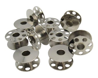 10ct Metal Bobbins - Fits Elna Star Series 11, 13, 21, 23, 31, 33, 41, 43, 62, 72, 74