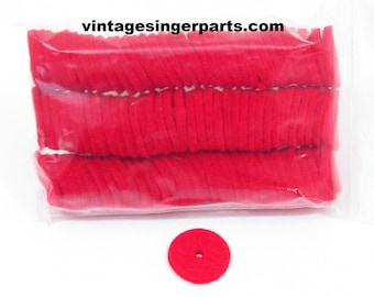 New 100 ct Sewing Machine Spool Pin Felt Pads - Red or White - Crafts