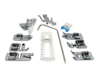 11 pcs Sewing Machine Snap-On Attachments Feet Low Shank Viking Husqvarna