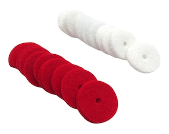 20 New Sewing Machine Spool Pin Felt Pads Red & White Crafts