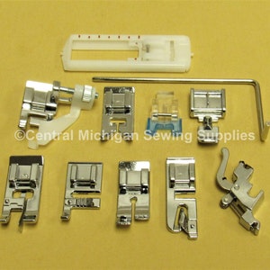 Low Shank Sewing Machine Snap on Feet Attachment Set 11 pcs