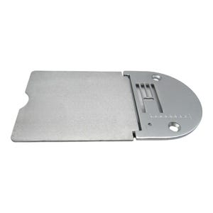 May include: A silver sewing machine foot with a sliding extension plate. The foot has a measurement guide and a slot for a needle.