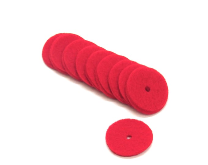 Red Spool Pin Felt Pads 10 ct For Sewing Machines, Crafts