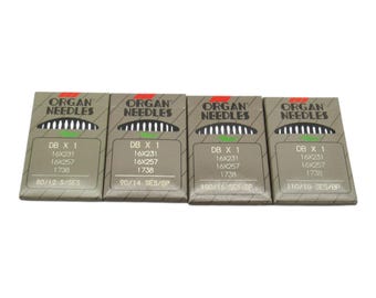 Organ Industrial Sewing Machine Needles Ball Point 16x257, 16x231, DBx1, 16x95 Available in Size 12, 14, 16, 18