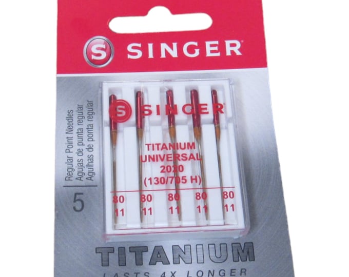 Sewing Machine Needles - Singer Brand Red #2020T - Titanium Point 5 pack