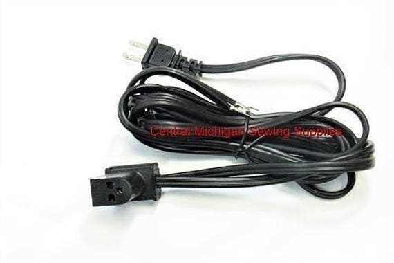 Singer 3 Prong Power Cord - for Vintage Sewing Machine Model 15, 66, 99 and  Others